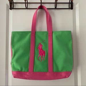 ralph lauren pink tote bolsa